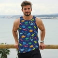 thumbnail image 6 of KLL Dinosaurs Adventure Print Men's Muscle Gym Workout Stringer Tank Tops Bodybuilding Fitness T-Shirts Tank Tops Men-XX-Large, 6 of 7