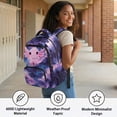 thumbnail image 6 of Yuyamidu Galaxy Axolotl Backpack for Girls 6-9 1st-4th Grade 17 Inch Lightweight Waterproof Bookbag with Padded Shoulder Straps & Multiple Compartments Back to School, 6 of 8