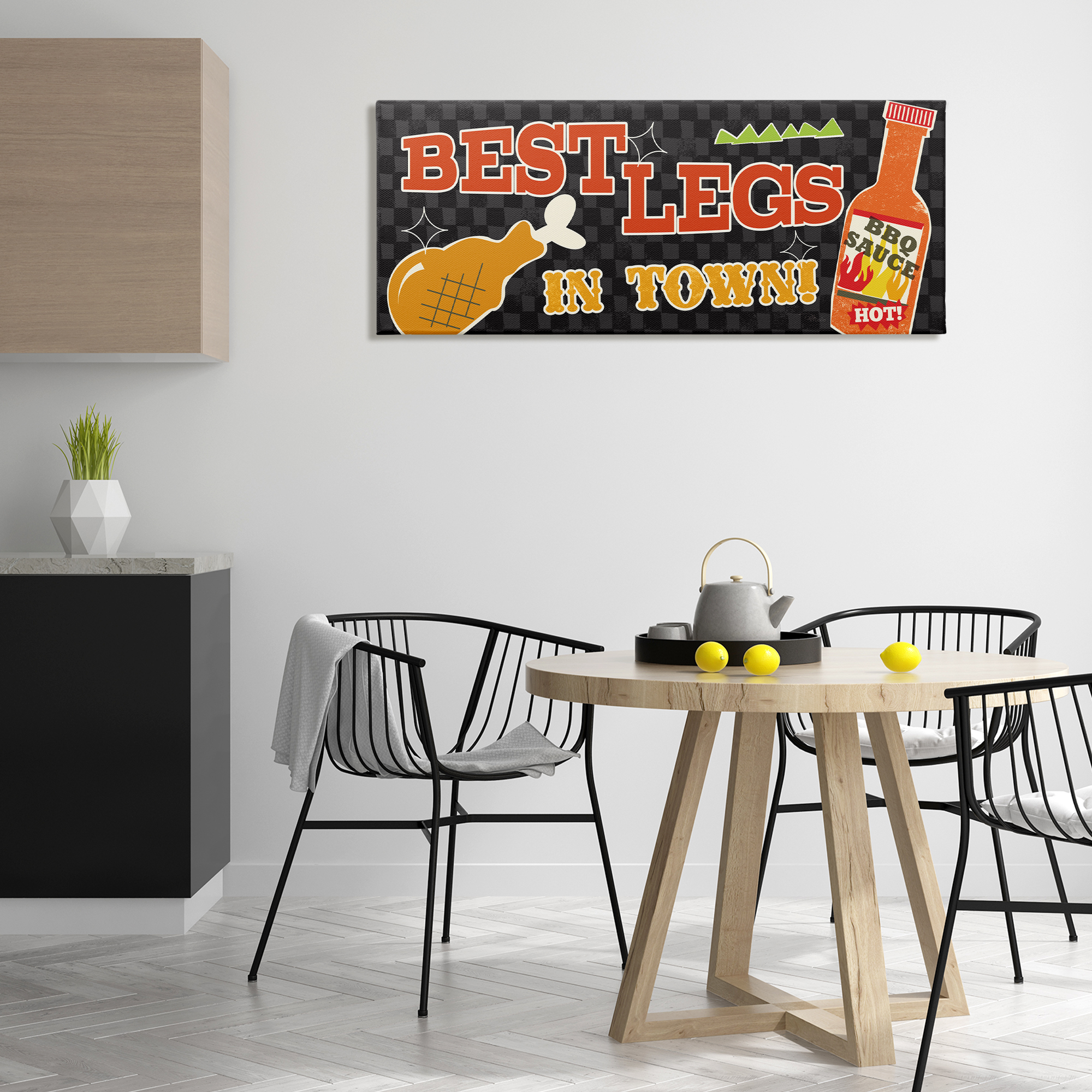 Stupell Industries Best Legs in Town Food & Beverage Painting Wrapped Canvas Art Print Wall Art, 48 x 20
