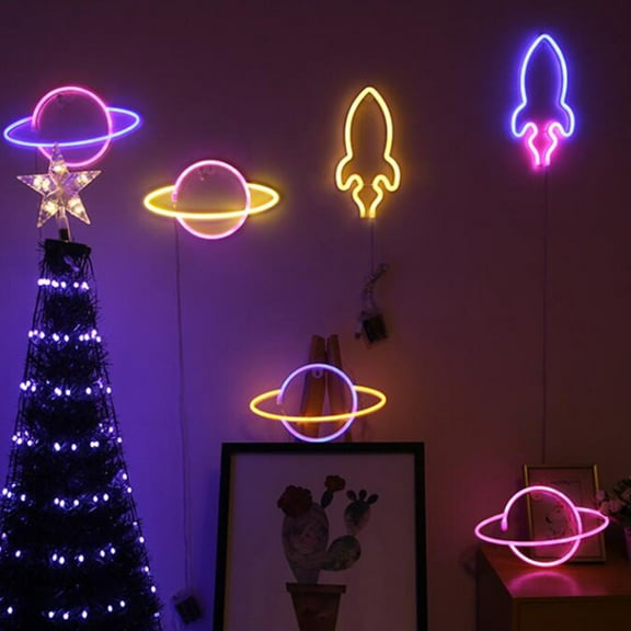 NICEXMAS Neon Nightlight Nordic Style Yellow Ring 1Set