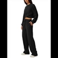 thumbnail image 1 of Conjunto de Chándal de 2 Piezas para Mujer: Sudadera Corta con Parte Delantera y Pantalón Deportivo de Pierna . Conjunto de Estar por Casa. Negro L, 1 of 8