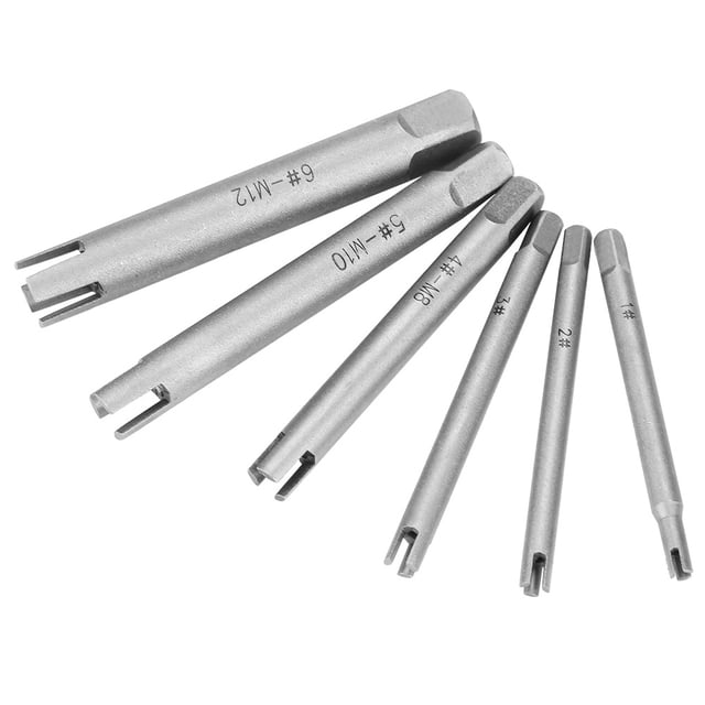 Extractor de grifos de 4 flautas, extractor de tornillos, extractor de tornillos con cabeza rota de acero, juego de grifos extractores pelados con tornillos(juego de 6 piezas)