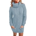 thumbnail image 5 of Vestido suéter de punto con cuello alto y cuello redondo de Europa y Estados Unidos para otoño e invierno, 5 of 5