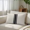 thumbnail image 3 of Black Geometric Stripe, King Size Pillow Cover, Pillowcase Protectors with Zipper, Breathable Decorative Throw Pillow Case Cover, Abstract Farmhouse Style Pillow Shams for Couch Sofa 20x36Inch, 3 of 8