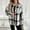 Gray, variant on Womens Plus Size Shacket Jacket Flannel Plaid Long Sleeve Button Down Shirts Casual Fall Blouses Tops