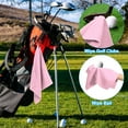 thumbnail image 6 of Uxcell 20"x16" Golf Towels Tri Fold Waffle Pattern Towels Soft Fiber with D Clip Pink 4 Pack, 6 of 6