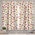 thumbnail image 2 of Ambesonne Nature Valance & Curtain, Autumn Cartoon Nut Leaves, 55"x30", White Pale Earth Yellow, 2 of 7