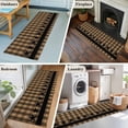 thumbnail image 6 of 2x6 Kitchen Runner Rug, Brown Black Plaid Non-Skid Rubber Backing Large Rectangle Rugs - Living Room Bedroom Home Office, Vintage Rustic Star Buffalo Check Indoor Floor Mat Carpets Washable Rug, 6 of 9