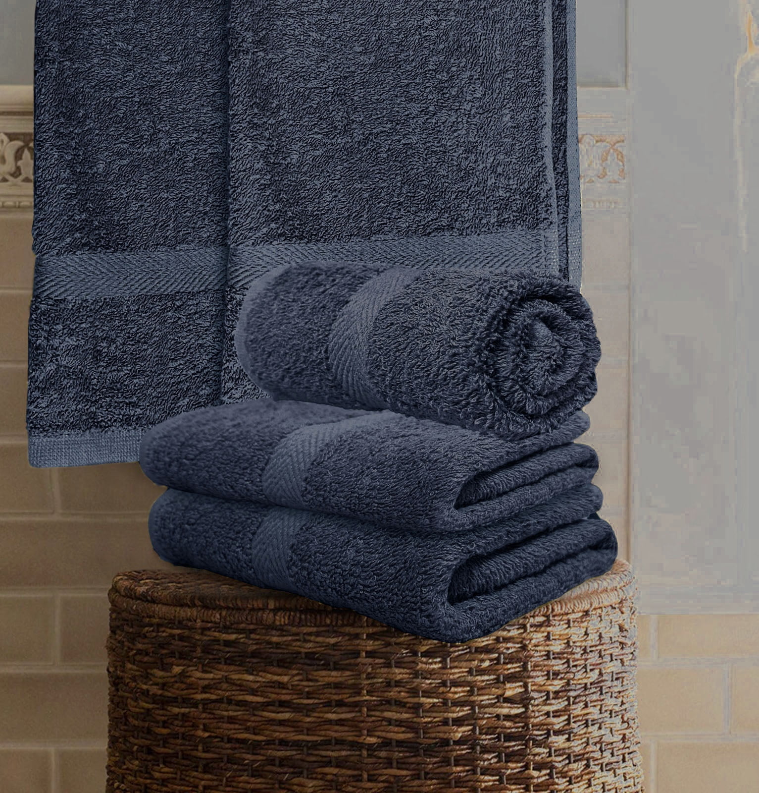 Soft Textiles Salon Towels - 16 x 27 Inch Soft Cotton Hand Towels for Hair Stylists, Barbers & Spas - Quick Dry, Durable Towel for Facial, Pedicure, Manicure & Massage Use - Pack of 12 , Gray
