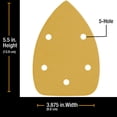 thumbnail image 2 of Dura-Gold Premium Mouse Detail Sander Sandpaper, 48 Assorted Grit Sanding Sheets - 60, 80, 120, 220, 320, 400-5 Hole Pattern Hook & Loop Triangle Mouse Discs - Woodworking Wood Crafting, Auto Paint, 2 of 6