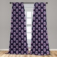 thumbnail image 4 of Ambesonne Sugar Skull Curtains, Day of the Dead Mexico, Pair of 28"x95", Dark Night Blue and Magenta, 4 of 4