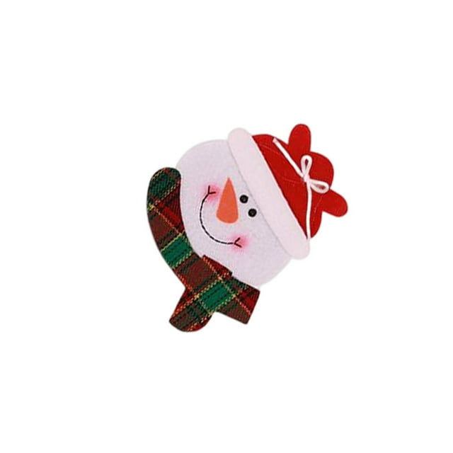 Soporte para cubiertos de Navidad, nuevo Papá Noel, muñeco de nieve, alce, múltiples estilos, tenedor, cuchara, bolsas, regalo, cubiertos, Kits de decoración para fiestas cara redonda/muñeco de nieve Yuarrent HA070140-02B