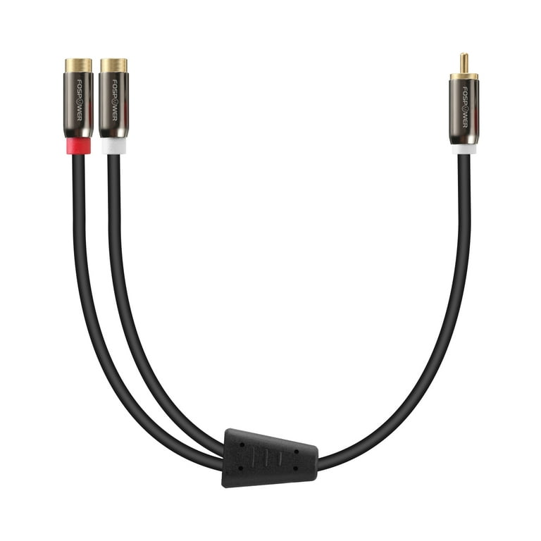 RCA Y Splitter, 2 Pack RCA Female to Dual RCA Male Cable Splitter Adapter,  8 Inches Gold Plated Audio Cable Cord for Subwoofer