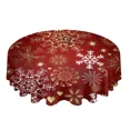 thumbnail image 4 of Christmas Gnome Berry Pine Tree Robin Round Tablecloth Waterproof Wedding Decor Table Cover Christmas Decorative Tablecloth, 4 of 7