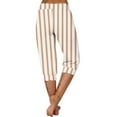 thumbnail image 6 of YABCSAZ Capric Pants for Women Hip Lifting High Waist Tummy Control Pants Casual Loose Fit Soft Comfy Striped Yoga Pants Breathable Gym Workout Athletic Sports Pants, 6 of 6