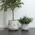thumbnail image 4 of LuxenHome 14.5" Dia Rustic Off White with Brown Accents Tall Round Planter Pot, 4 of 9