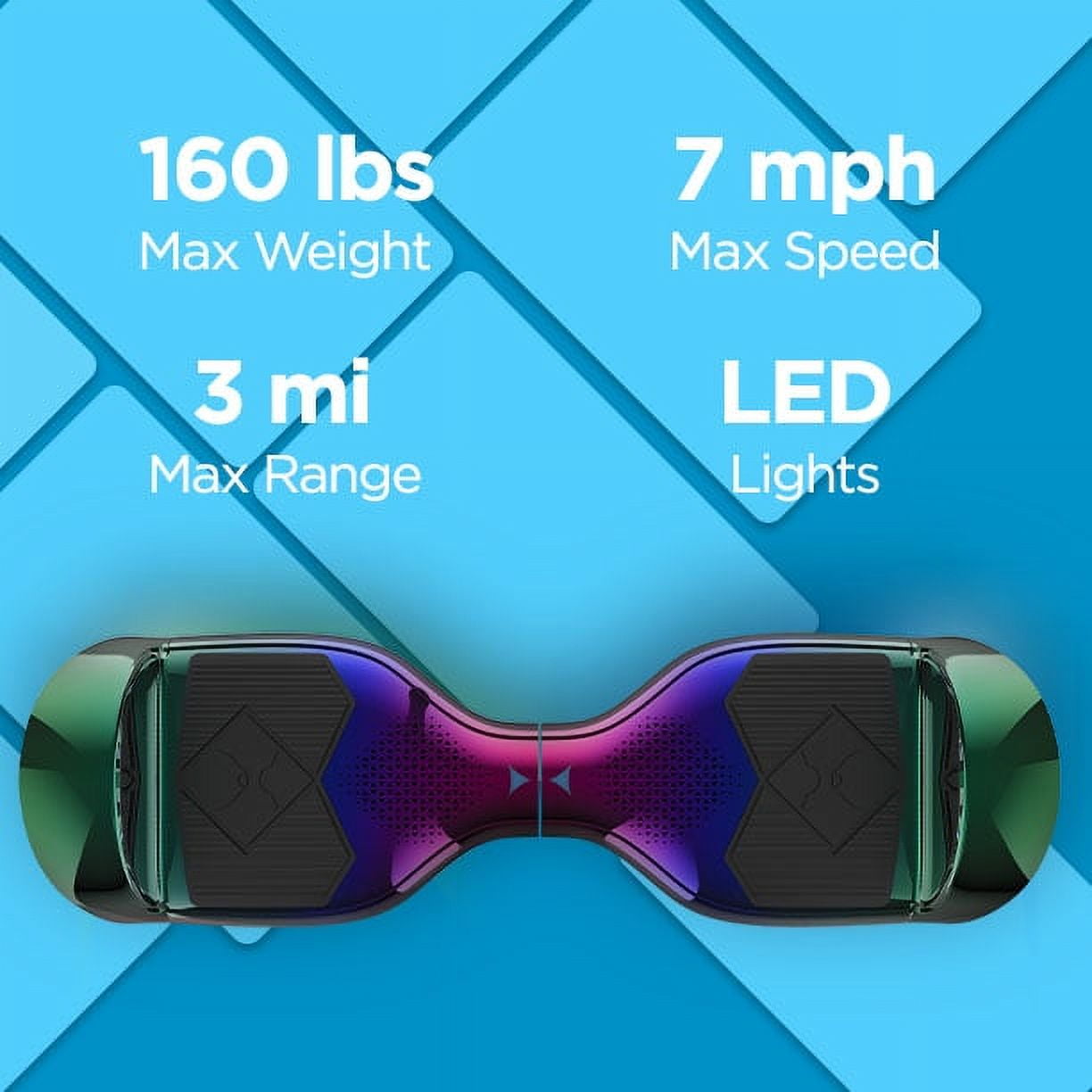 Hover 1 Helix Hoverboard for Teens 160 lbs Max Weight Purple Galaxy Walmart