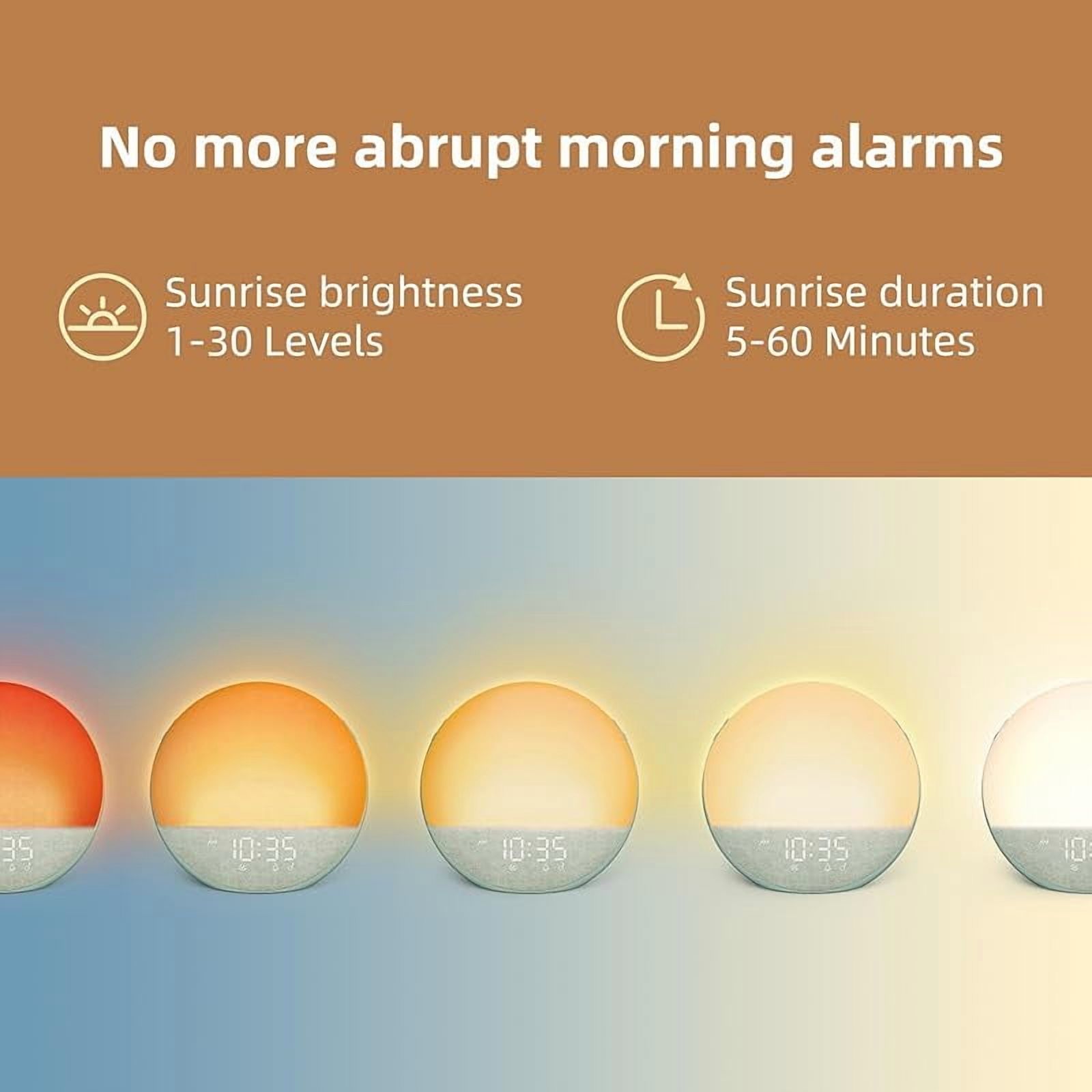 Sunrise Alarm Clock White Noise Machine: Natural Wake Up Light - Dimmable Clock with Bluetooth Speaker for Bedroom - 25 Sleep Sounds for Baby Adults Kids Sage Green