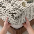 thumbnail image 3 of Twin Sze Fitted Sheet Set - Vintage Birds 2 Piece Bedding Sets 16" Deep Pocket Fitted Sheet with 1 Pillowcase, Country Envelope Postmark Farmhouse Botancial Brushed Microfiber Hotel Luxury Bed Sheets, 3 of 9