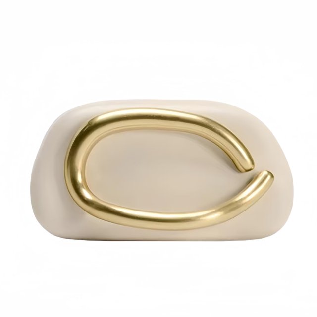 Bolso de mano Tasysain de piel sintética con asa de metal para mujer, moderno, compacto, de piedra, bolso de mano, casual, de hombro (beige)