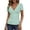Green a2, variant on Womens Tops Eyelet Deep V Neck Slim Fitted T-Shirt Summer Casual Front Wrap Ruched Short Sleeve Tees Shirts L
