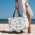 thumbnail image 4 of KLL Hand Drawn Turtle Print Large Beach Tote Bag Women Waterproof Sandproof Zipper Beach Tote Bag for Pool Gym Grocery Travel with Wet Pocket, 4 of 7