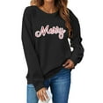 thumbnail image 3 of tarylea Merry Christmas Sweatshirts for Women Long Sleeve Crew Neck Pullover Tops Casual Loose Fall Festival Tops, 3 of 8