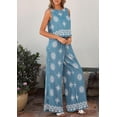 thumbnail image 4 of PRETTYGARDEN Women's Summer 2 Piece Lounge Sets Boho Floral Tank Tops Flowy Wide Peg Pants Travel Beach Vacation Outfits, 4 of 10