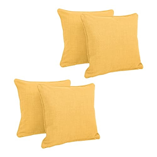 Blazing Needles Indoor/Outdoor Spun Polyester Throw Pillows (Set of 4) - Lemon