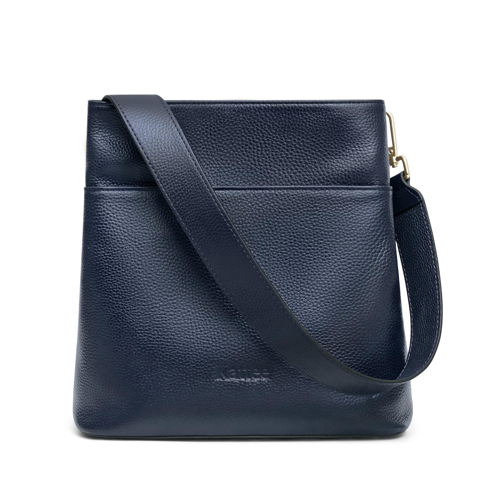 Kattee Leather Handbags for Women, Medium Soft Shoulder Tote Crossbody Purses Bucket Bags with 2 Straps