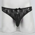thumbnail image 3 of Intimates See Through Semi Men Lingerie Bikini T Back Underwear Floral Lace Briefs M, 3 of 7