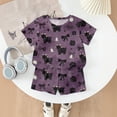 thumbnail image 4 of Grblisyd Girls Summer Outfits 2 Piece Set Short Sleeve Crew Neck Shirts and Elastic Waist Shorts Sets Kids Cute Animal Print Clothes 7-8 Y, 4 of 7