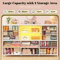 thumbnail image 3 of EnHomee White Dressers for Bedroom with LED Lights TV Stand with Power Outlet for 55'' TV with 12 Fabric Drawers, 3 of 8