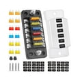 thumbnail image 4 of Portafusibles para automóvil, caja de fusibles positiva y negativa de 6 vías con divisor de potencia enchufable con luz LED, 4 of 5