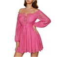 thumbnail image 2 of Fankiway Robe Courte en Dentelle Brodée à une Épaule Style Beauté Douce Robes de Plage pour Femmes Grande Taille, 2 of 5
