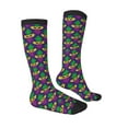 thumbnail image 3 of Daiia Sports Socks Mardi Gras Carnival3 Printed Novelty Crew Socks for Men Women Knee High Socks Cotton Socks Soft & Breathable Support Unisex Socks, 3 of 9