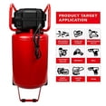 thumbnail image 4 of CRAFTSMAN Air Compressor, 20 Gallon, 1.8 HP, Oil-Free Air Tools, Max 175 PSI Pressure, 2 Quick Coupler, Long Lifecycle Low Noise, Model: CMXECXA0232043, Red, 4 of 9