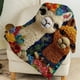 thumbnail image 4 of Uuiauoio Christmas Embroidery Throw Blanket 2D Printed Bohemian Style Sofa Cover Napping Shawl for Office Bedroom Living Room Air Conditioning Warm Lightweight Decorative Gift, 4 of 6