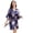 Dark Blue, variant on LYMAYTER Womens Satin Silk Robe Soft Lightweight Short Floral Satin Kimono Wedding Party Sleepwear M-2XL