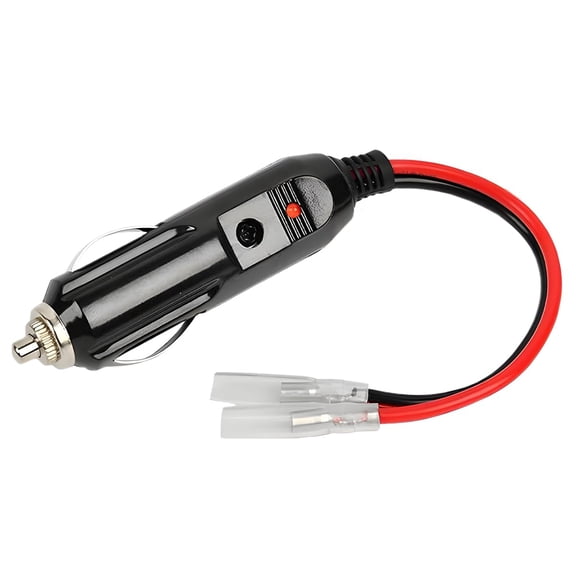 LujingZ 1 - PC 12V 16AWG Fused Cigarette Lighter Male Plug Adapter - w/ Leads, Extension Cable & LED Light, 15A Fuse for Car