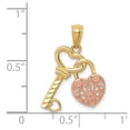 thumbnail image 4 of 14k Two-tone Gold Key & Heart Pendant, 4 of 5
