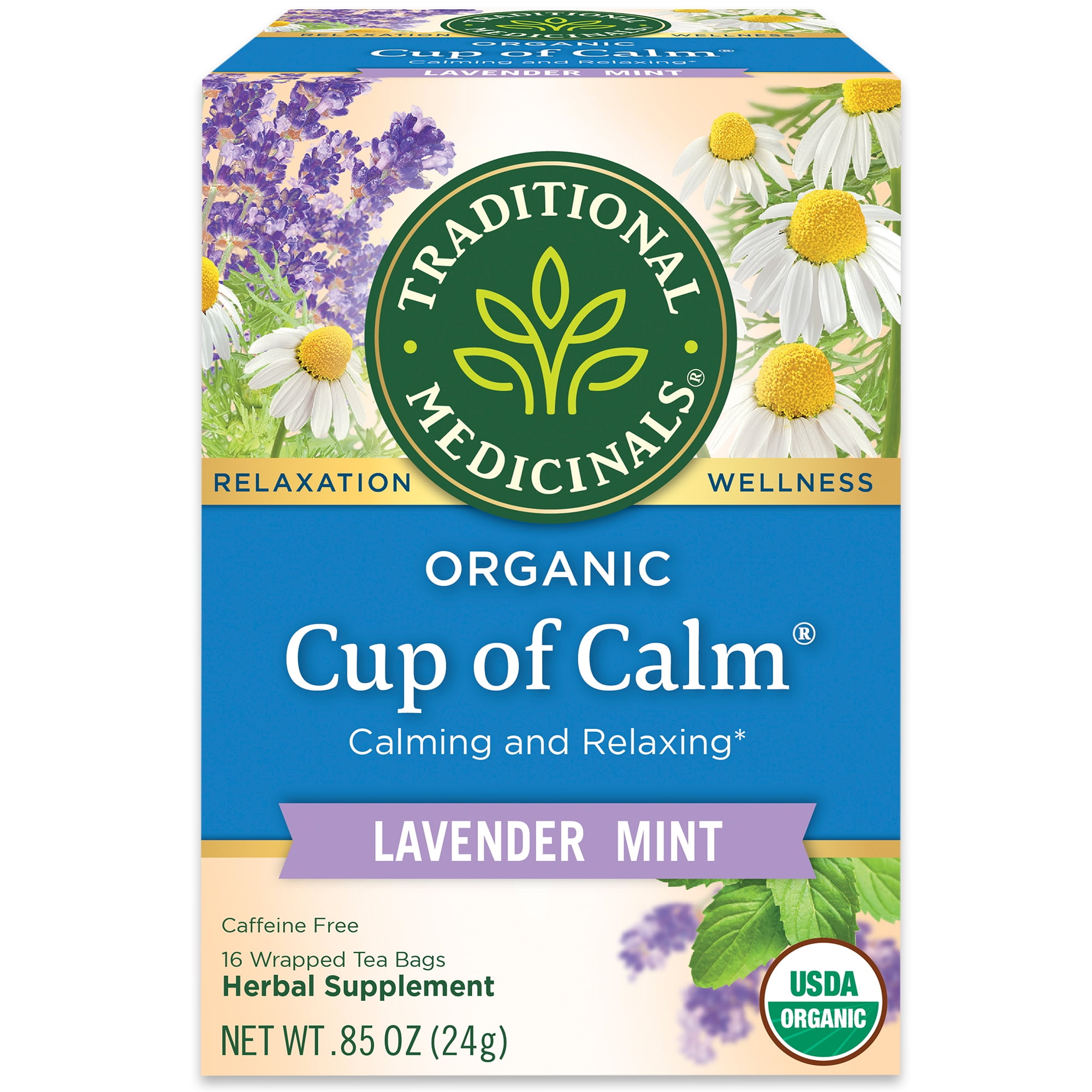 Traditional Medicinals Tea, Organic Cup of Calm, Tea Bags, 16 Count