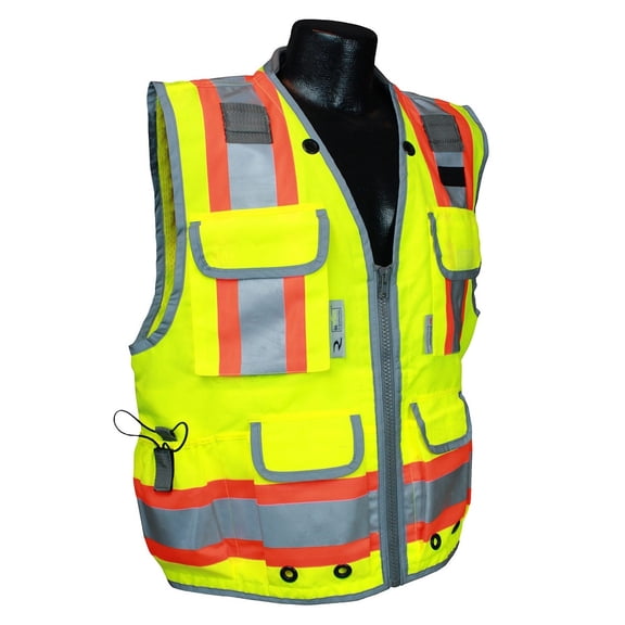 Radians Heavy-Duty Class 2 Two-Tone Engineer Vest - SV55-2ZGD High Vis Green L