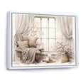 thumbnail image 2 of Designart "Windowscape of Snowy Farm House" Farm Framed Wall Art - Country Beige Farm Windows Entryway Framed Wall Art, 2 of 6