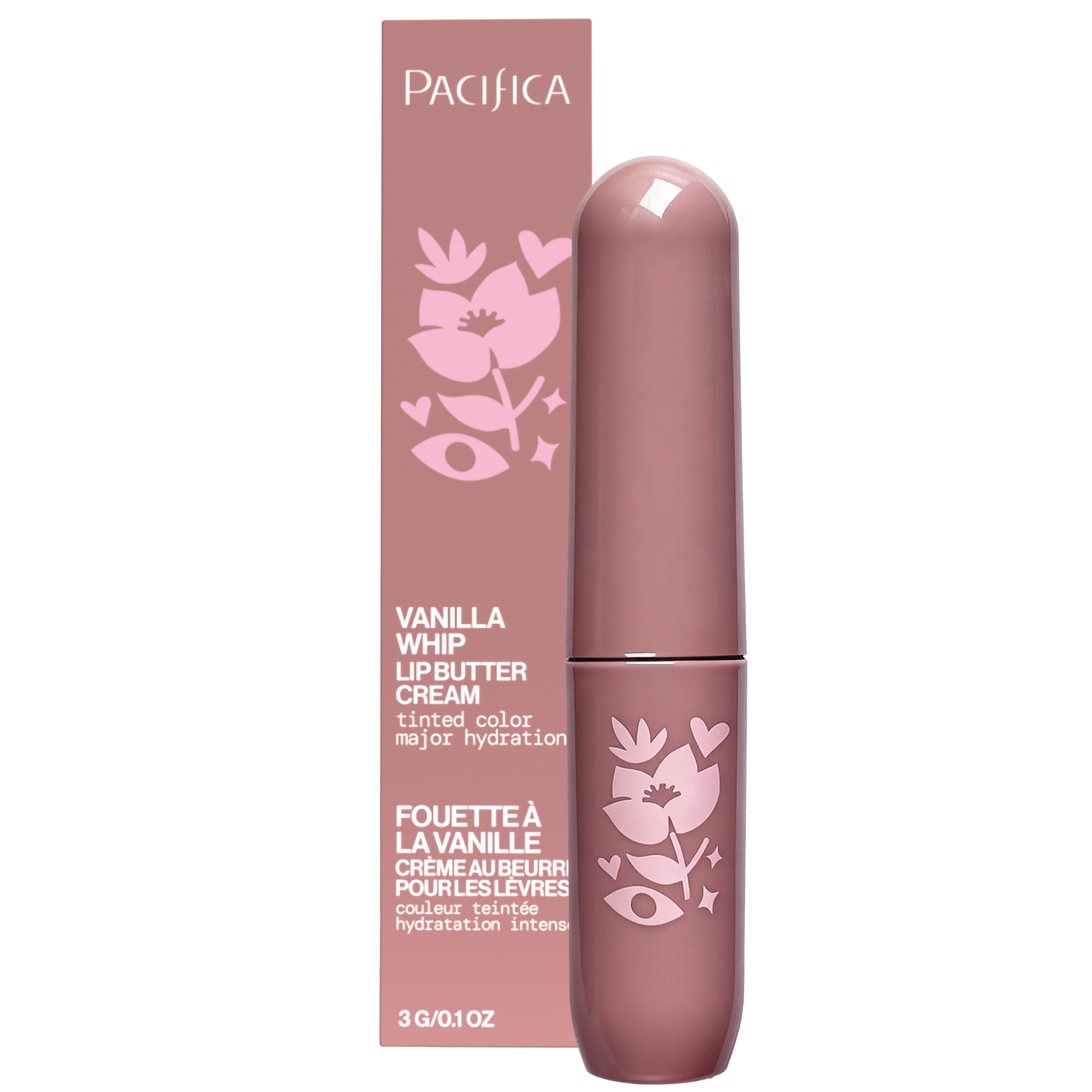 Pacifica - Vanilla Whip - Lip Balm Butter Cream - Tinted Color Major Hydration - 3g/0.1oz