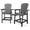 Grey, variant on Garvee Patio Tall Adirondack Bar Chairs – Outdoor Adirondack Barstools with Connecting Tray, Bar Stool Chair with High Back for Deck, Balcony, Backyard, Set of 2