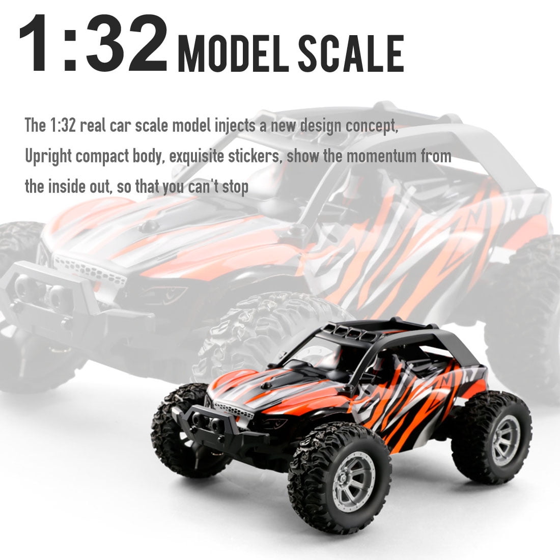 1/32 Mini Electric RC Drift Off-Road Car Model, 2.4G 20KM/H HighSpeed Racing Crawler Vehicle (RTR Version)