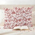 thumbnail image 3 of Boho Red Floral Outdoor Waterproof Pillow Covers, Vintage Farmhouse Paisley Plant Leaf Decorative Square Throw Pillowcase Sofa Cushion Sham for Patio/Couch/Chair, 26"x26" 2 Pack, 3 of 8