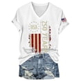 thumbnail image 6 of NMMUED Women's 4th of July Shirts V Neck Patriotic Tops 250 Years Graphic Tees Distressed American Flag Independence Day Summer Casual Short Sleeve T-shirts Outfits White XL, 6 of 9