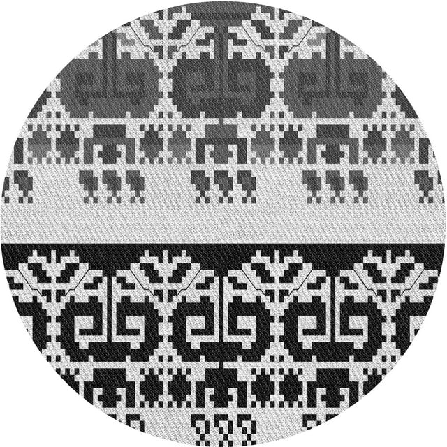 Ahgly Company Machine Washable Indoor Square Transitional Iridium Black Area Rugs, 3' Square